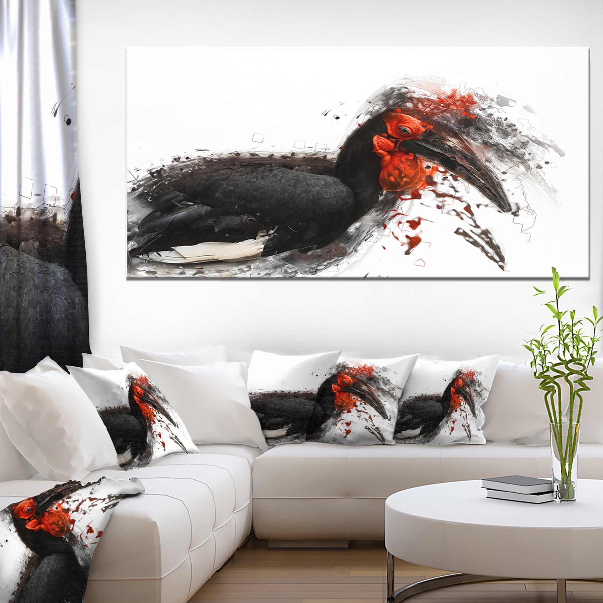 relaxing large exotic bird animal canvas wall art