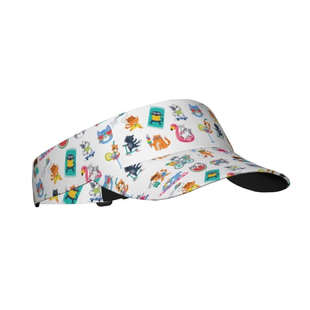 Balery Hello Summer Cat Gorra deportiva con visera ajustable para mujer y hombre (talla única)