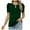 Green, variant on Otntypg Puff Short Sleeve Shirt for Women Dressy Casual Ruched Pleated Summer Tops Sexy Coutout V Neck Keyhole Tunic Blouses Green L
