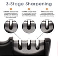 thumbnail image 4 of Cheer Collection Culinary Knife Sharpener, Professional 3-Stage Manual Knife Sharpening with Safety Glove, 4 of 6