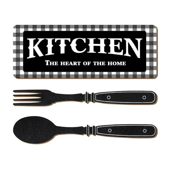 deevoka Kitchen Wall Decor Set Artwork Fork Spoon Ornament for Indoor Home Farmhouse