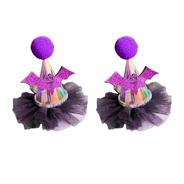 2x Pinzas para el cabello de Halloween Accesorios para la cabeza Gorra puntiaguda Diseño decorativo Horquillas para el cabello Horquilla Púrpura Yinane pinzas para el cabello de halloween