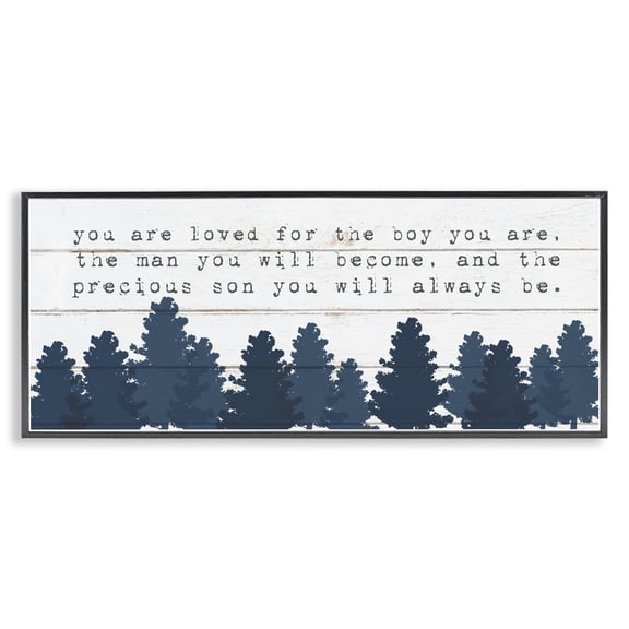 Stupell Industries Rustic Lodge Precious Son You Are Phrase Black Framed Giclee Art, 24 x 10, by Lil' Rue