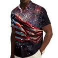thumbnail image 2 of Hogleaql Independence Day Shirts for Men 4th Of July American Flag Graphic Short Sleeve Patriotic Shirt Collared Button Down Fashion Summer Beach Casual Shirts for Men Wine 3XL, 2 of 6