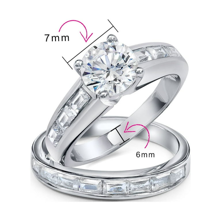 Cz baguette deals wedding band