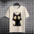 thumbnail image 5 of T-Shirt Drôle pour Hommes, Imprimé Chat Animal Mignon, Manches Courtes, Mode, Col Rond, Respirant, Été, Grande Taille, 5 of 5