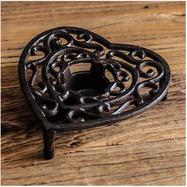 Tetera de hierro fundido, calentador de tazas, salvamanteles, portavelas decorativo y resistente, soporte para candelita para calentar comida y café