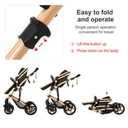 Baby Stroller Reversible Baby Pushchair with Cup Holder,Storage Bag,Foldable Baby Carriage for Newborns to Toddlers,Unisex