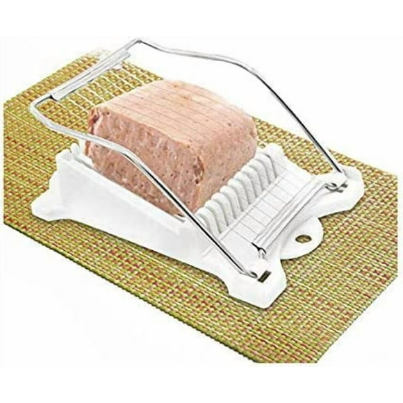 ZEERKEER Luncheon Meat Slicer Cheese Slicer Boiled Egg Slicer Fruit Slicer Soft Food Slicer Sushi Cutter Canned Meat Slicer with 10 Cutting Wire in Stainless Steel
