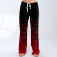 thumbnail image 4 of Garbnen Halloween Pants Pajamas Ghost Print Women’s Lounge Pants Comfy Cute Elastic Waist Fall Winter Wide Leg Women Sleep Pants Red XXL, 4 of 7