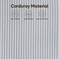 thumbnail image 5 of Bestier Corduroy Upholstered Queen Bed Frame with Adjustable Headboard, Platform Bed Frame with LED Light, Solid Wood Slats, No Box Spring Needed, Gray, 5 of 10