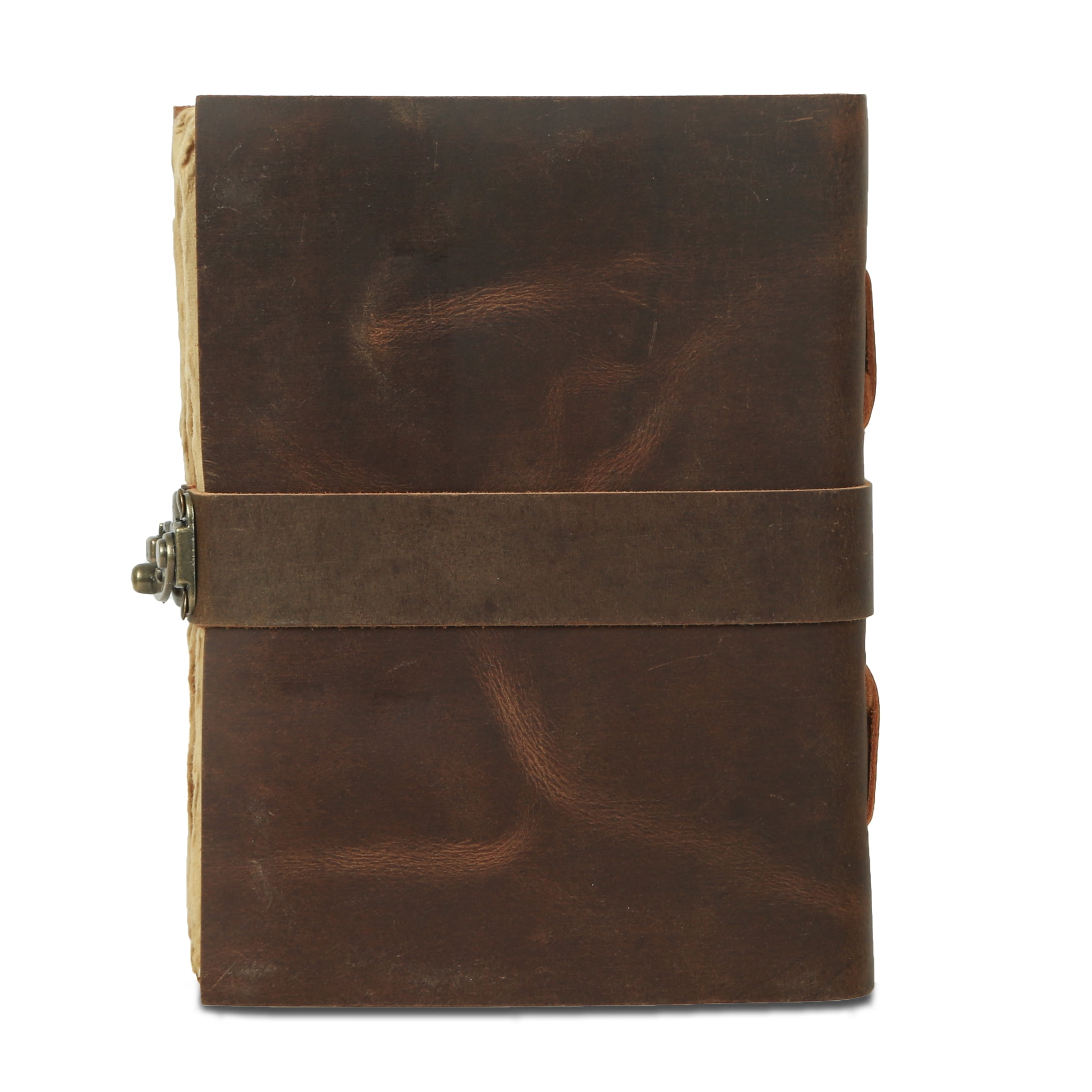 Vintage Leather Journal Handmade Buffalo Non-Refillable Deckle Edge Paper – Leather Bound Journal for Women Men C-Lock Closure Ideal for Writing & Travel for Artists