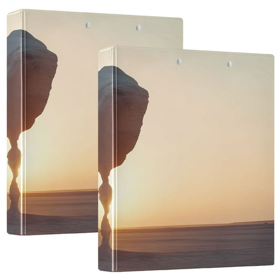 Desert Stone Landscape Hardcover 3 Ring Binder 1.5” Round Rings Letter Size Paper Pockets for School Office Supplies