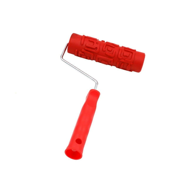 7-Inch Assorted Embossed Pattern Painting Wood Pattern Roller with Plastic Handle 13