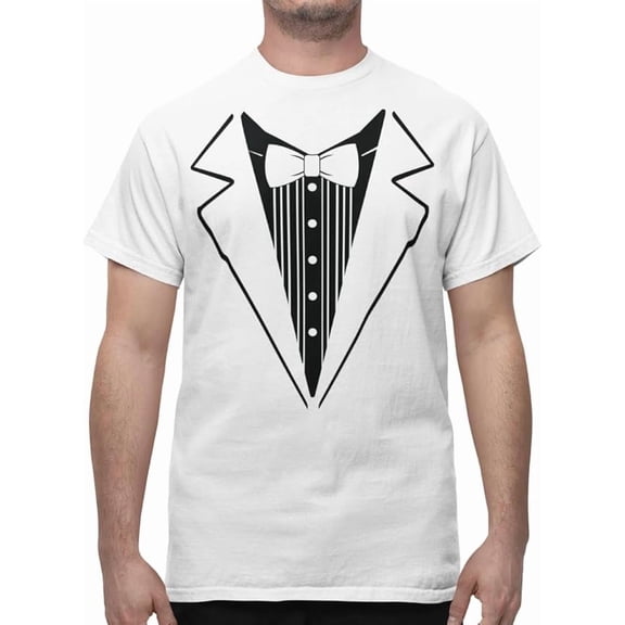 Mens Tuxedo Printed Short Sleeve T-Shirt Funny Designs S-2XL