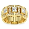 thumbnail image 4 of Pompeii 4Ct Men's Princess Cut Diamond 10MM Wide Ring Wedding Band Lab Grown (F/G,VS1-VS2), 4 of 7