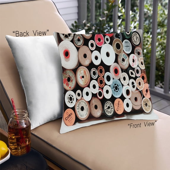 Ahgly Company Sewing Outdoor Throw Pillow, 18 inch by 18 inch