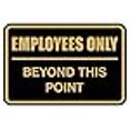 thumbnail image 3 of All Quality Classic Framed Employees Only Beyond This Point Wall or Door Sign | Easy to Install Business Signage - Large (Black-Gold) 1 Pack, 3 of 4