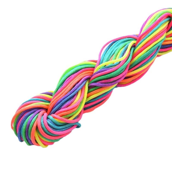 Namzi 1mm Satin Trim Cord Chinese Knotting Cord Nylon Macrame Thread Rattail Silk Cord Beading String for Necklace Bracelet Jewelry Making,Multicolour