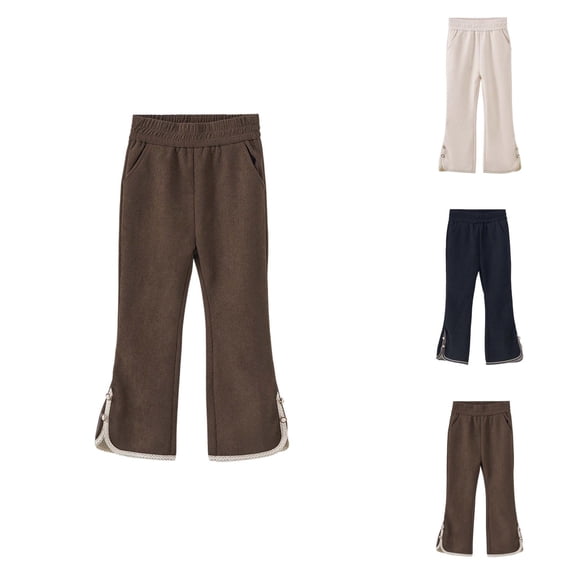 Girls Corduroy Wide Leg Pants Girls Corduroy Flared Pants For Kids With Side Slits Comfortable Winter Trousers For Daily Casual Wear Suitable For 3 13 Years Old Girls