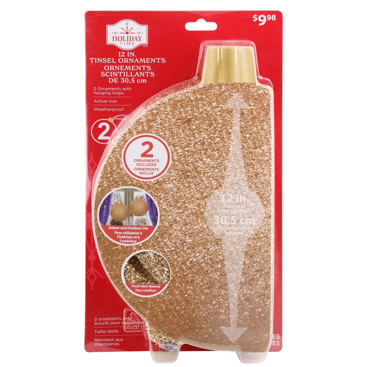 12"GUIRLANDES ORNEMENTS OR