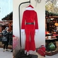 thumbnail image 4 of Christmas Elf Outfits Set Party Clothes Ladies Red Long Sleeve Jumpsuits RD1 L, 4 of 5