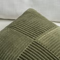 thumbnail image 7 of Fancy Homi Set of 1 Olive Green Boho Long Lumbar Body Decorative Throw Pillow Cover 14x36 inch for Bed Couch Bedroom Bench, Soft Patchwork Corduroy Textured Pillow Case, Rustic Farmhouse Room Decor, 7 of 7