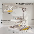 thumbnail image 3 of ManyFun 6-in-1 Height Adjustable Baby Walker with Wheels, Foldable Walker for Baby and Baby Activity Center with Music &Toys Tray, Infant Toddler Baby Walker for Boys and Girls 6-24 Months（grey）, 3 of 10
