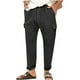 thumbnail image 2 of Pantalones largos de algodón y lino para hombre con cintura elástica y cordón ajustable, pantalones casuales de uso diario, pantalones deportivos, pantalones para hombre, 2 of 6