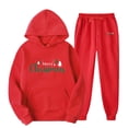 thumbnail image 1 of TIMIFIS Ensemble de Survêtement pour Homme Rouge 2 Pcs à Capuche Athlétique Chandail Décontracté Course Jogging Tenue de Sport Ensemblesfall, 1 of 8