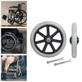 thumbnail image 1 of 2 Pcs Roues avant de Remplacement Universelles, Roulement Solide de 8 Pouces, pour Fauteuils Roulants, Rollators, Déambulateurs. Gris, 1 of 8