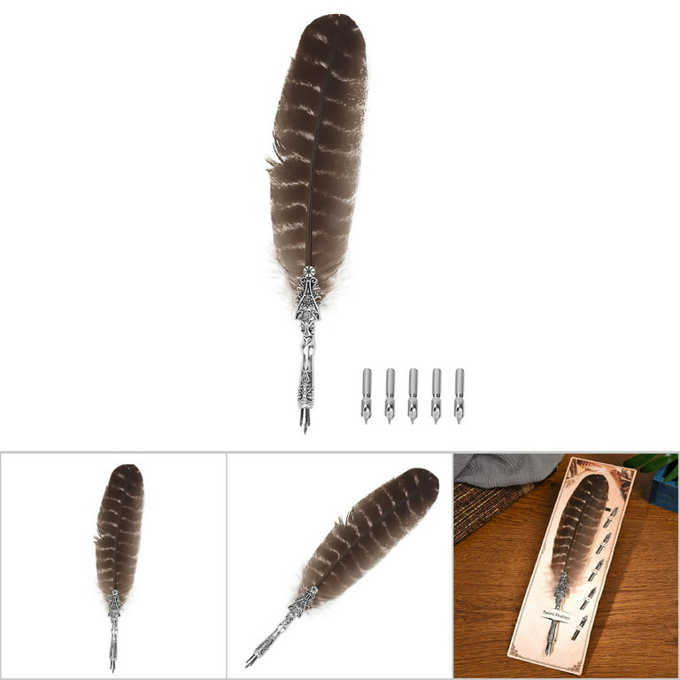 Feather Ballpoint Pen - Turkey Feather Black