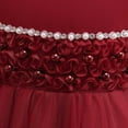 thumbnail image 6 of FAOWME Kids Princess Dress Long Mesh Tutu Dress Girl Performance Piano Dress Red 6-7 Years, 6 of 8