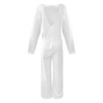 thumbnail image 3 of SRZYMJ Women Trendy Rompers 2025 Wide Leg Long Sleeve Jumpsuits Casual Sweatshirt One Piece Backless Cutout Outfits, 3 of 4