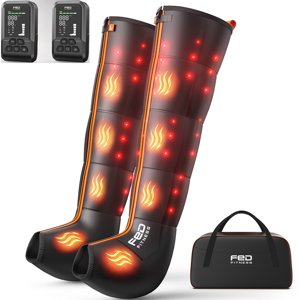 FED Fitness Leg Compression Boots Massager with Heat for Circulation & Pain Relief Size S