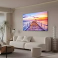 thumbnail image 3 of Orange Blue & Pink Beach Peomenade At Sunset Canvas Poster Bedroom Decor Sports Landscape Office Room Decor Gift,Frame-style,08x12inch(20x30cm), 3 of 8