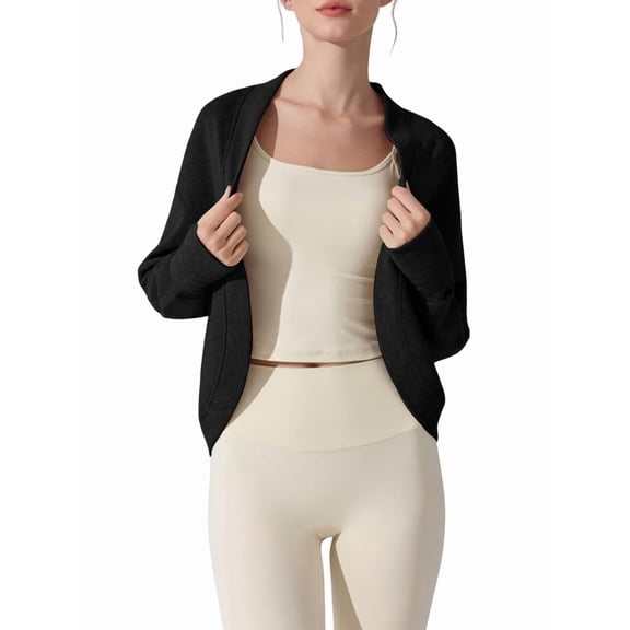 Women'S Shrug Spring Fashion Cropped Cardigan Black L