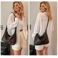thumbnail image 2 of Entchin Slouchy Hobo Bag for Women, PU Leather Crossbody Shoulder Purse with Adjustable Strap, Soft Vegan Leather Handle Handbag, Casual Everyday Travel Work Bag,Coffee, 2 of 6