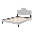 thumbnail image 5 of Platform Bed Frame, King Size, Grey Gray, Velvet, Modern Contemporary, Bedroom Master Guest Suite Room, 5 of 10