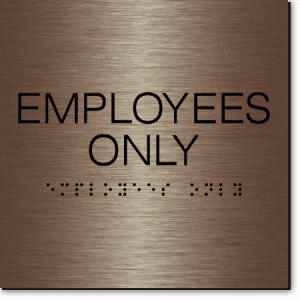 

Employees Only Sign-Copper / Black (2 Units)