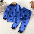thumbnail image 3 of Boys Pajama Set 2 Piece Cartoon Print Dinosaur Animals Long Sleeve Pants Sleepwear Clothing Blue Loungewear Clothes Sets Gifts 4-5T, 3 of 3