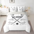 thumbnail image 2 of Manfei Boys Ball Game 7-Piece Twin Bedding Sets,Ice Hockey Lovers Bedding Comforter Set,White Black Sheet Sets For Boys Kids,Microfiber Bedroom Decor Reversible, 2 of 8