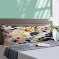 thumbnail image 4 of Abstract Painting in Modern Fresh Colors Navy, Orange, Pink, Cream, White, and Gold Body Pillow Cover Soft Long Pillow Case Protector with Zipper Large Cushion Covers Farmhouse Decorative Bedding for, 4 of 6