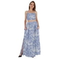 thumbnail image 1 of Bimba 2 Pcs Robe de Plage Sexy pour Femmes Imprimée Smockée Crop Top & Longue Jupe Ensemble, 1 of 7
