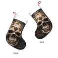 thumbnail image 3 of Rateoe Metal Style Horned Skull Print Christmas Stockings,18 Inch Large Christmas Stockings Decoration Ornaments for Holiday Home Fireplace Indoors, 3 of 7