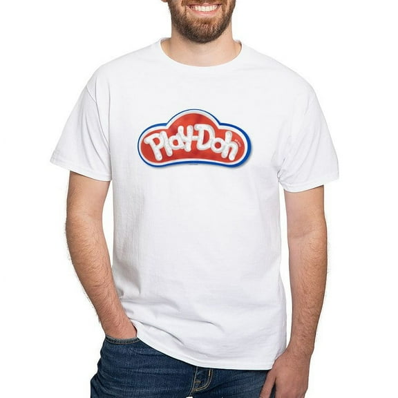 CafePress - Play Doh Classic Logo T Shirt - Men's White Classic Cotton T-Shirts