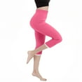 thumbnail image 7 of Ndbuld Capri Leggings for Women Women's Summer High Waisted Solid Color Capris Matching Slim Fitting Yoga Gym Pants Summer ClearancePinkL, 7 of 7