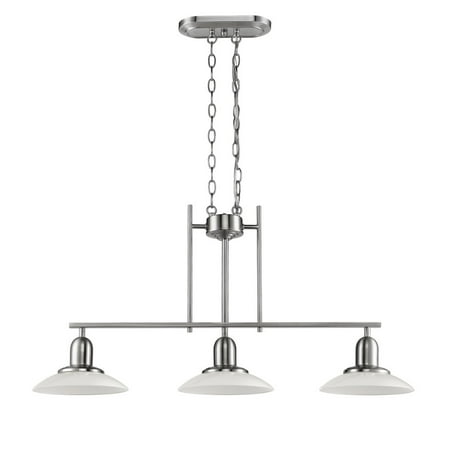 - CHLOE Lighting NELEH Transitional 3 Light Brushed Nickel Island Fixture 32