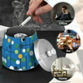 thumbnail image 4 of Yayeee Ashtray with Lid for Cigarette Smokeless Stainless Steel Home Ash Holder, Blue Abstract, 4 of 7