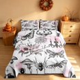 thumbnail image 3 of Homewish Hippie Mushroom Moth Full Size Comforter Sets for Girls, Bonical and Animal Theme Bedding Comforter Set, Pink Black White Gray, Pink Reversible, 3-Piece 1 Comforter and 2 Pillowcases, 3 of 6